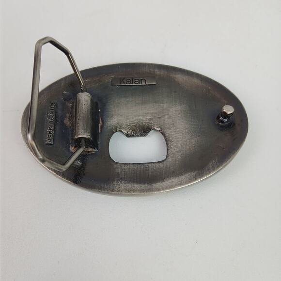 Kalan WASTED Silver Belt Buckle With Built In Bottle Opener Foaming Beer Mugs - Picture 4 of 5